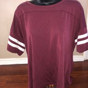 Rue 21 Maroon Oversized Jersey Shirt